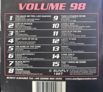 SF098             SUNFLY KARAOKE CDG VERY RARE, NOT SOLD IN THE USA  LOT UK