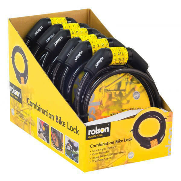 Rolson Combination Bike Lock 10 X 