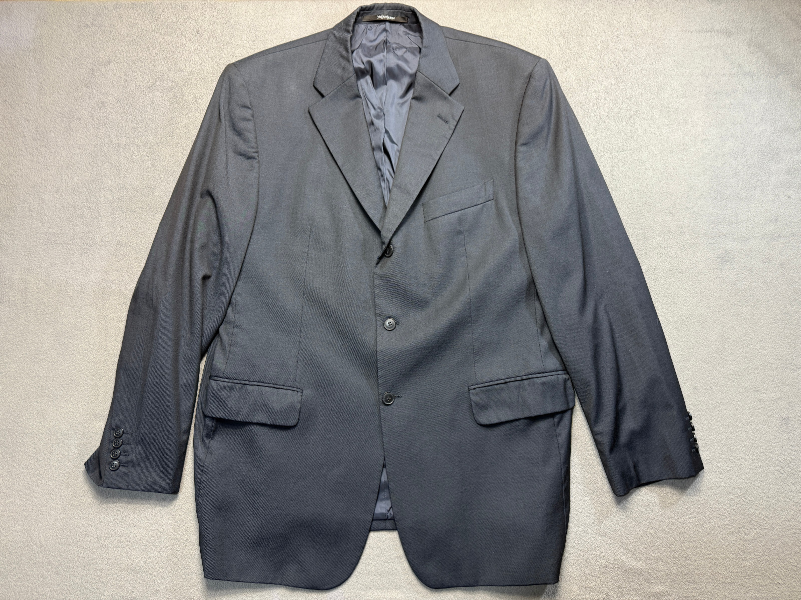 Giacca blazer vintage Yves Saint Laurent blu lana uomo taglia 56 (49 5 pollici)
