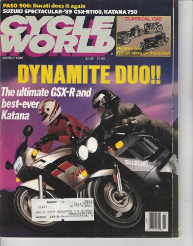 MARCH 1989 CYCLE WORLD motorcycle magazine GSX-R KATANA SUZUKI - Afbeelding 1 van 1