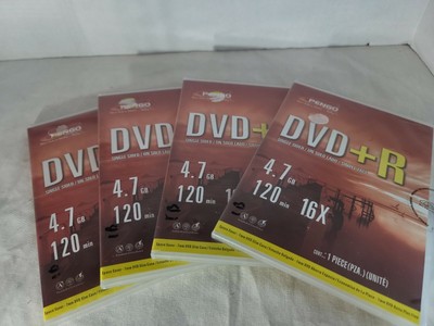 4pk PENGO DVD+R LAYER SINGLE SIDE 4.7GB 120 MIN 7MM DVD SLIM CASE NEW MEDIA