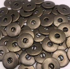 Vtg Copper-Tone 2-hole Round Button Industrial Chic 18mm Lot of 10 or 100 B29