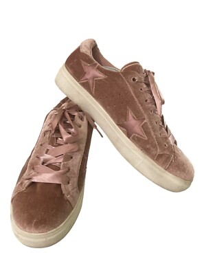 Madden Girl Starstrk Womens Size 11 Pink Velvet Star Detail Lace-Up  Sneakers