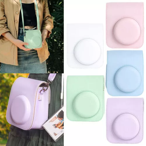 Camera Case Bag Cover For Fujifilm Instax Mini 12 Adjustable Strap PU Leather - Picture 1 of 27