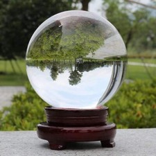 5.9" 150mm Clear Photography Crystal Ball Sphere Decoration Lens Photo Stand