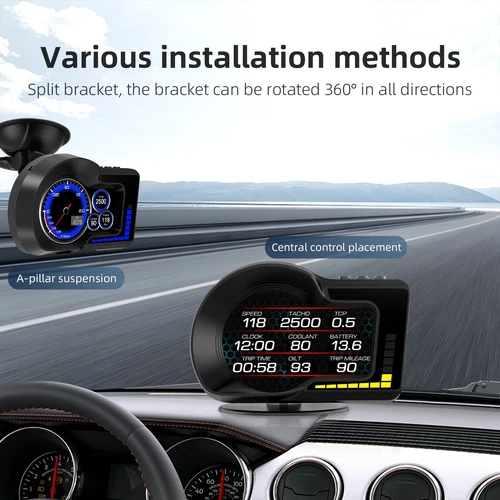 OBD2+GPS for Car Speedometer KM/H MPH Overspeed Alarm Digital HeadUp Display HUD - Picture 11 of 12