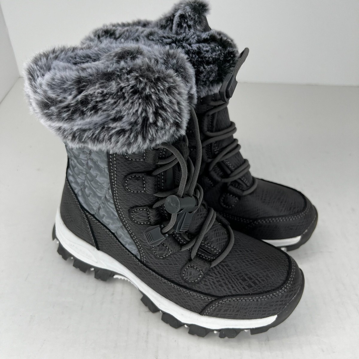 Hobibear Womens AW7772 Gray Anti-Slip Waterproof Fur Lined Size 35