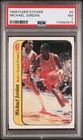 1986-87 Fleer Basketball Michael Jordan Sticker #8 Rookie RC Card PSA 7