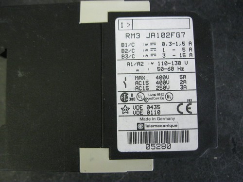 Relé de medición de corriente superior y inferior Telemecanique RM3 JA102FG7 AC/DC 0,3-15A - Imagen 5 de 7