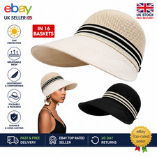 UPF50+ UV Protection Wide Brim Sun Hat Folding Breathable Beach Peaked Cap Women