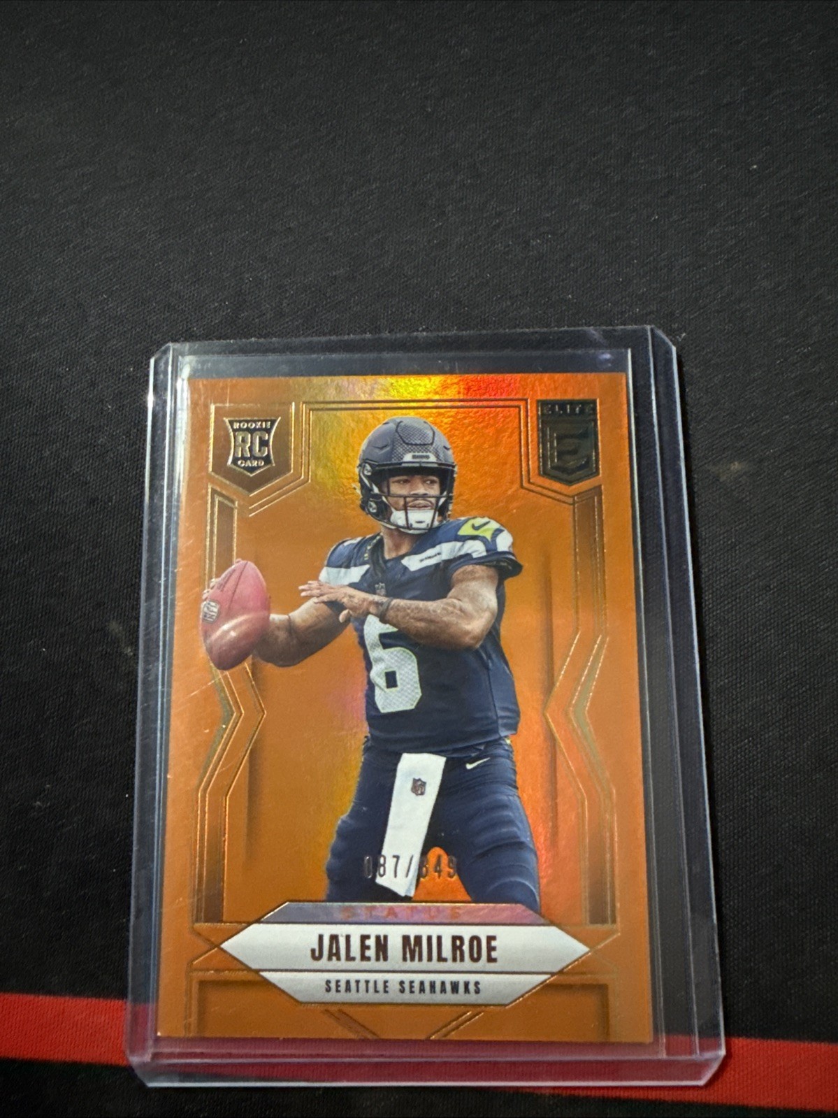 2025 Panini Donruss Elite -   Jalen Milroe #131 Status Metallic Orange /849 (RC)