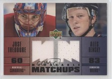 2003 Upper Deck Memorable Matchups Jerseys Jose Theodore Ales Hemsky #MMTH 06rp