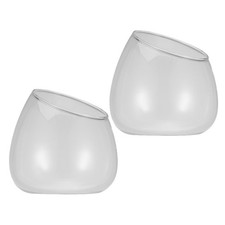  2 Pezzi Ciotola Terrario in Vetro Trasparente, Micro Paesaggio, Contenitore Fai da Te