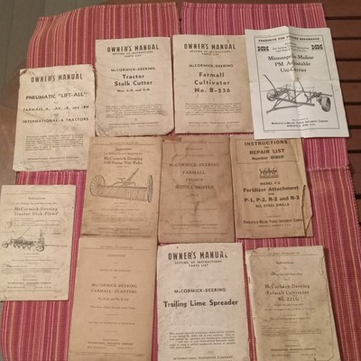 Vintage Farm Equipment Owner's Manuals  Mccormick Deering Minneapolis-Moline