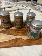 4 Original Gerzit Gerz Stein W. Germany Coburg, Passau, Eichstatt, Furth-Rathaus