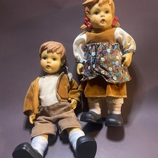 Vtg Hummel Goebel Style Hansel Gretel String Jointed Porcelain Dolls Bisque 10”