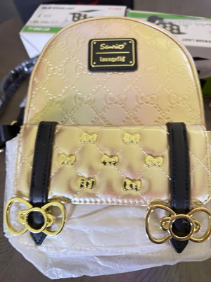Loungefly Sanrio Hello Kitty 50th Anniversary Gold/Black Mini Backpack