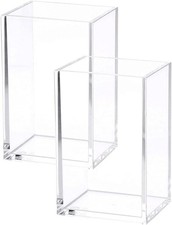 2 Pack Clear Acrylic Pencil Pen Holder Cup Makeup Brush Holder Acrylic Desk