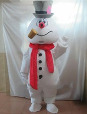Christmas Frosty The Snowman Mascot Costume Parade Character Fancy Cosplay Dress