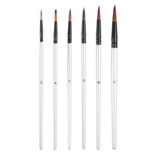 6Pcs Watercolor Brush, Watercolor Paint Brush, White Barrel, Size 2/4/6/8/10/12