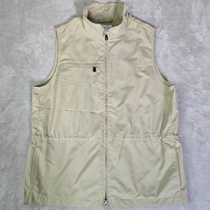 Cutter & Buck Womens Golf Vest Tan Cream Full Zip Mesh Lined Size M Drawstring