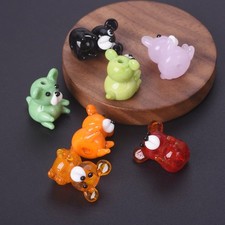 5pcs Bear Shape 20x15mm Handmade Lampwork Glass Loose Beads For Jewelry Making