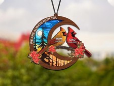 Personalized Mom Dad Memorial Suncatcher, Loss Of Dad Sympathy Gift, Memorial