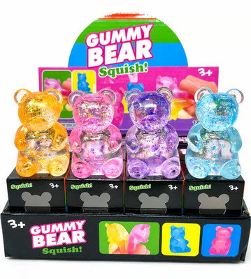 4x Sugar Glitter Gummy Bear squishy Sensory Fidget Toy