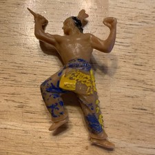 Vintage Hard Plastic Painted Native American Indian Figure Toy Hong Kong