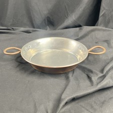Copper with tin color coating Paella Pan 12 inch  Double Handle looks handmade 