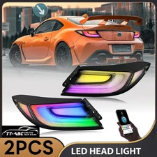 2X LED Tail lights For 2022-2024 Toyota GR86 Subaru BRZ White Tube Rear Lamps