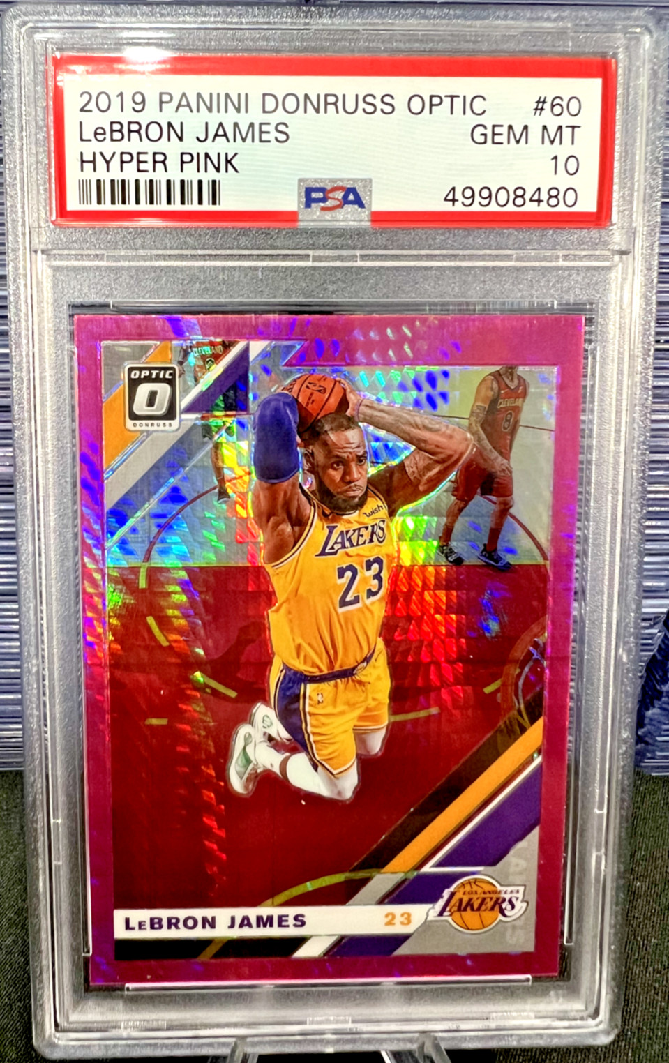LeBron James 2019 Panini Donruss Optic #60 *Hyper Pink* Lakers PSA 10