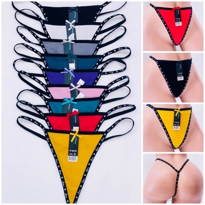 6 Women Cotton Yoga Sport Thongs Panties Lot G String underwear Pack 2176 S-XL