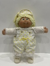 1986 Cabbage Patch Kid Girl LEMON POPCORN Hair Green Eyes Tongue Out HM # 11