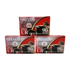 Maxell UR90 Blank Audio Cassette Tape 90 Min NEW Sealed Lot of 3