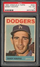 1964 Topps Venezuelan Baseball Sandy Koufax #200 PSA 4 Dodgers HOF