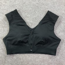 Tommie Copper Sports Bra Womens XL Black Zip Front Compression Copper Znergy