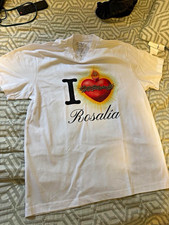Mens White I Love Rosalia Graphic Print Crew ...