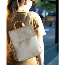 AMERICAN LEATHER CO. Liberty Backpack Gray/Taupe Purse Bag TRAVEL MINIMALIST