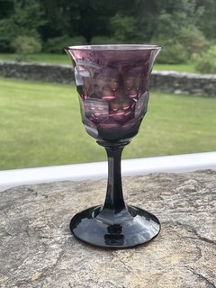 Early 19th Century Blown Polished Wine Glass Flint Glass