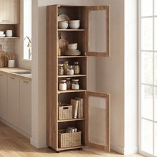 67" Tall Bathroom Storage Cabinet, Slim Floor Cabinet with Adjustable Shelf