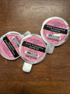 3 BATH & BODY WORKS PINK PINEAPPLE SUNRISE SCENTPORTABLE CAR FRAGRANCE REFILL