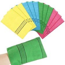 12 Pcs Exfoliating Washcloth, Korean Exfoliating Mitt Colorful Korean Exfolia...