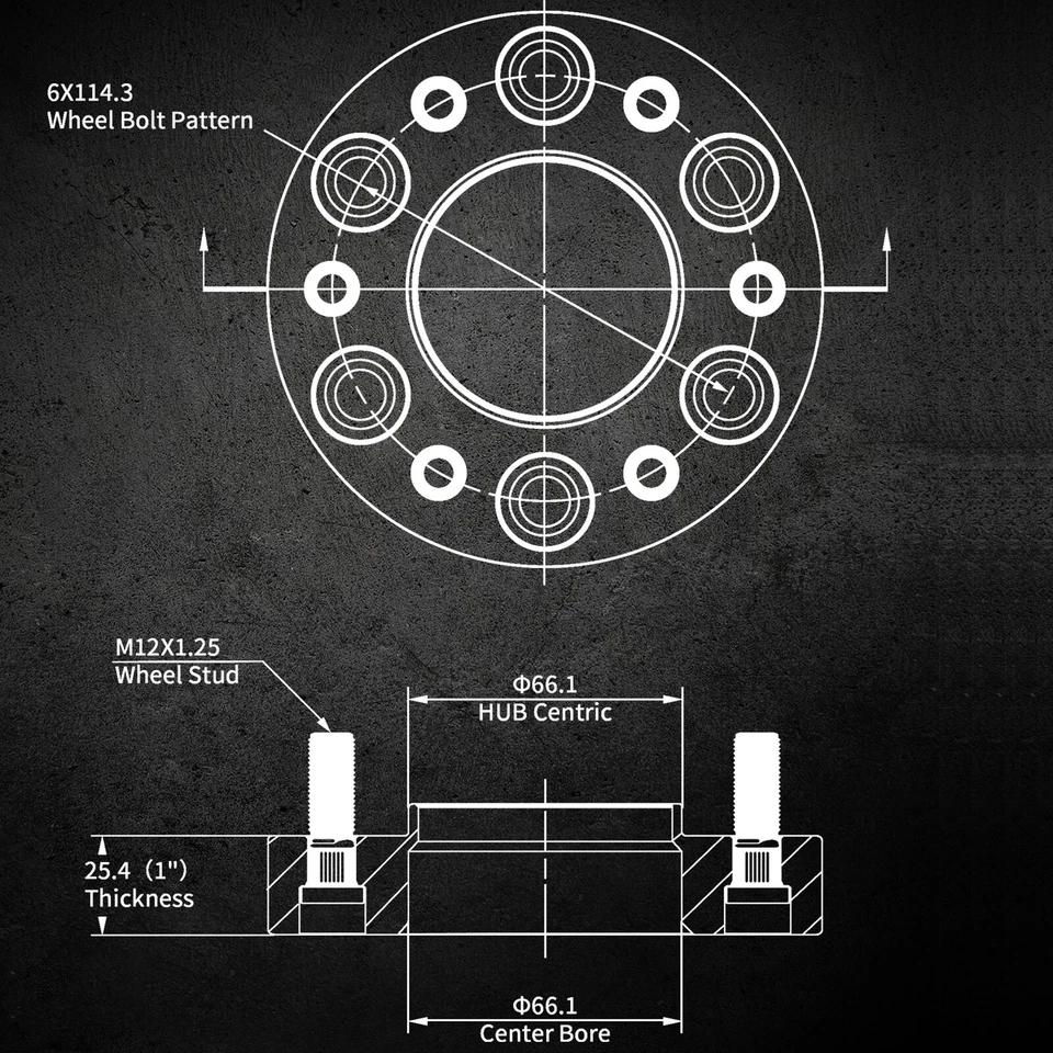 4Pcs Hub Centric Wheel Spacers 1" 6x4.5 6x114.3 For 2005-2012 Nissan Xterra - Image 2 of 4