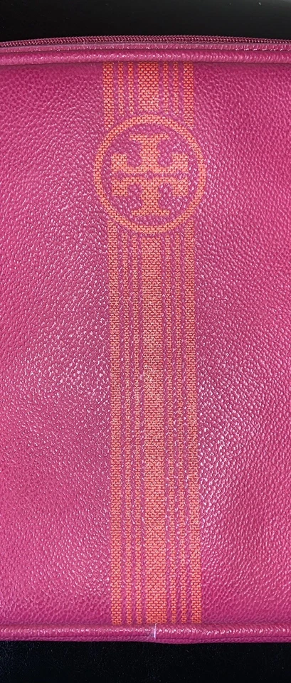 Tory Burch Leather Ipad Kindle Tablet Pouch With Zipper 10”/8” Maroon - Image 2 of 4