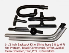 ProTeam Back pack hose + Attachment Tool Kit w Slinky Hose 1-1/2 fit most units