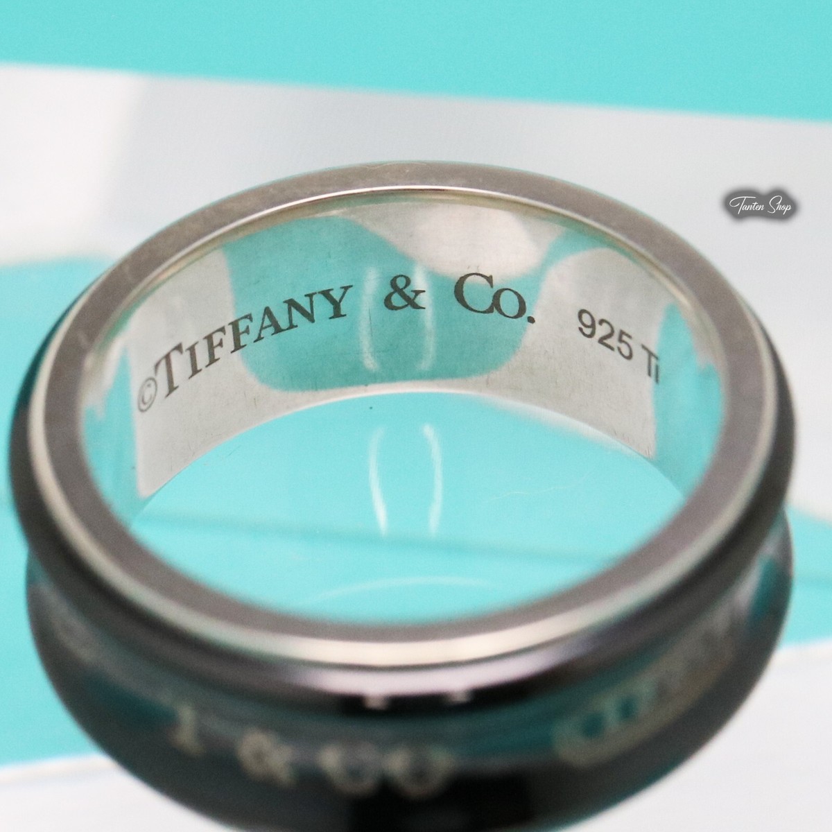 Tiffany & Co. 1837 Black Titanium US Sz 7.25 Wide Band Ring Tiffany & Co. 1837 Black Titanium US Sz 7.25 Wide Band Ring