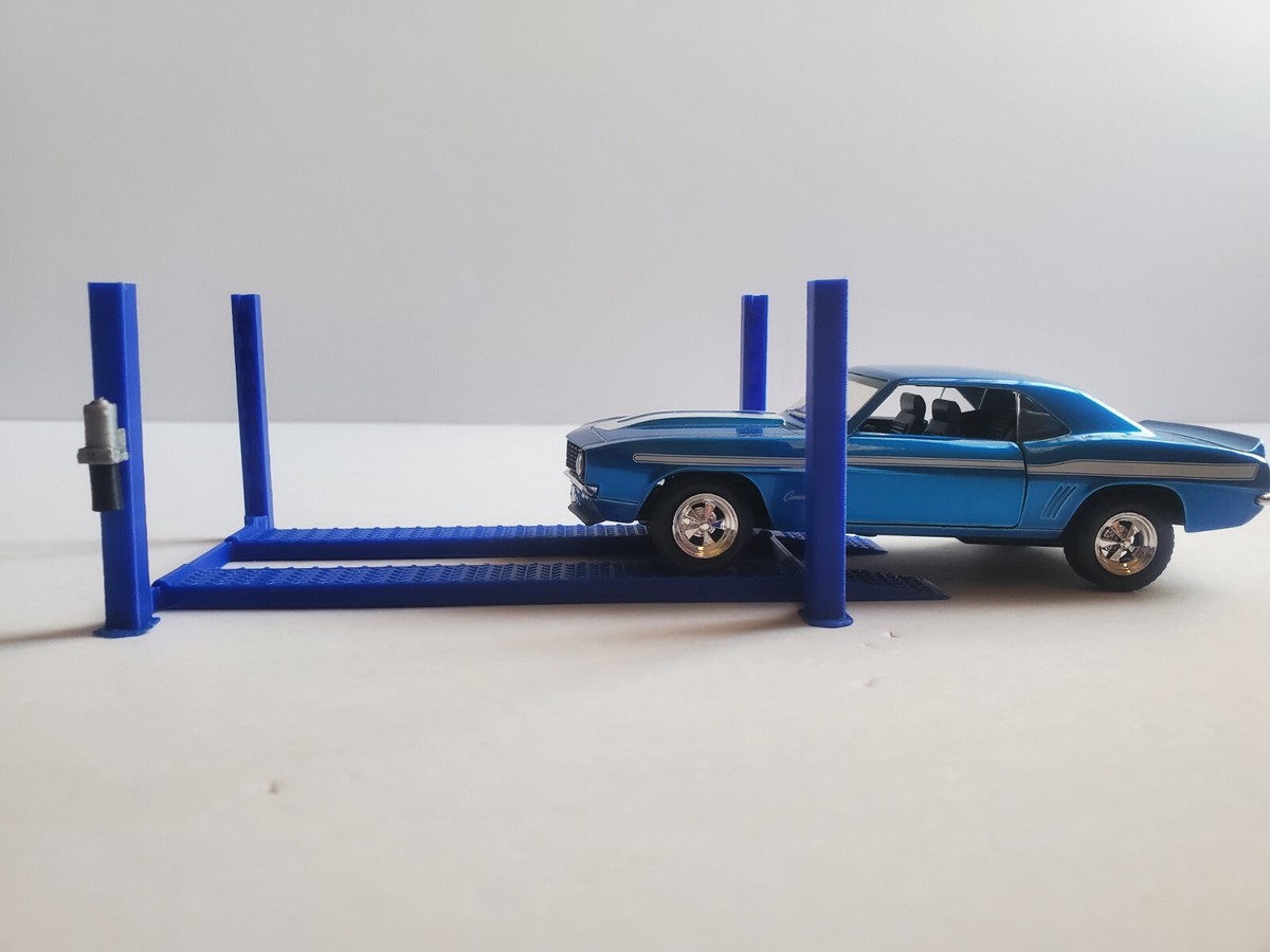 ミニカー 1/18 4Post 4Car Lift 1:18th Scale 4 Post Car Lift for Diorama /Show Case Blue | eBay