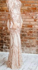 Gorgeous Maxi Wedding Rose Gold Evening/Wedding Guest Dress.