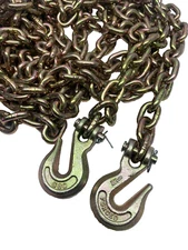 FORGED G-80 Chain, 5/16" X 20', Tow Chain with Grab Hooks, 4,900 lbs, SWL